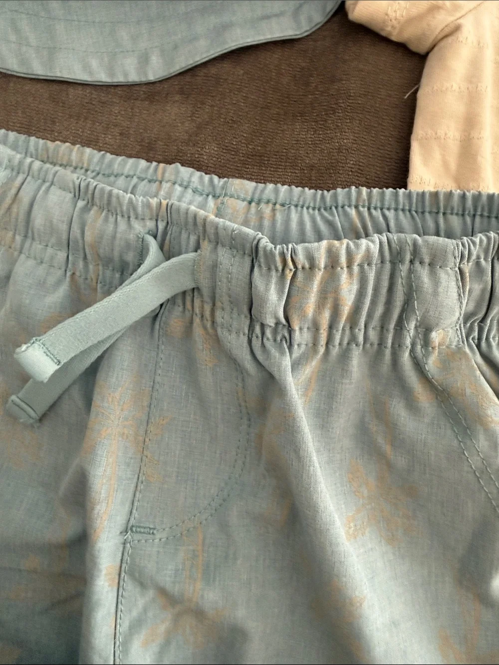 Caribbean Joe Kids Matching Set in Beige and Light Blue